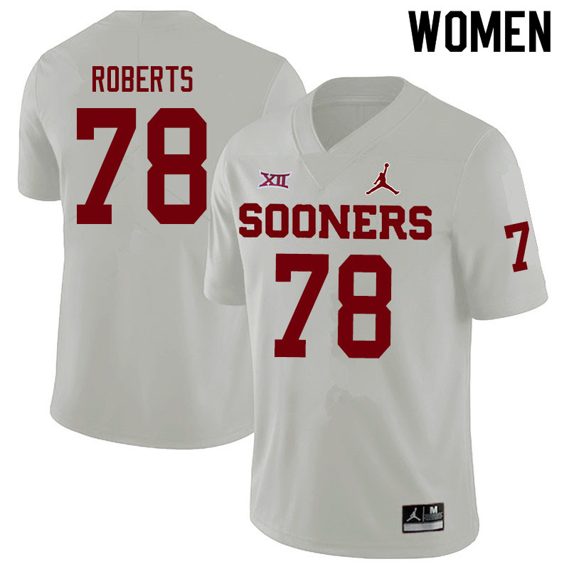 Women #78 Bryce Roberts Oklahoma Sooners Jordan Brand College Football Jerseys Sale-White